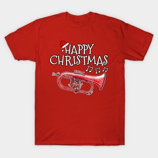 Christmas Flugelhorn Brass Musician Santa Hat Xmas 2022 T-Shirt